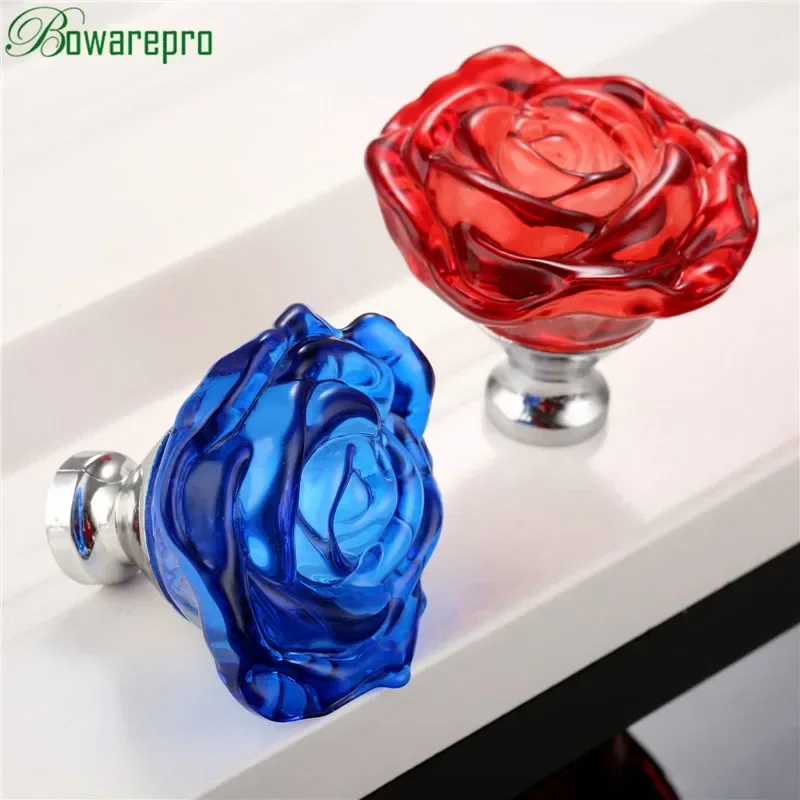 Furniture Hardware China - bowarepro 50MM Crystal Rose Glass Handle