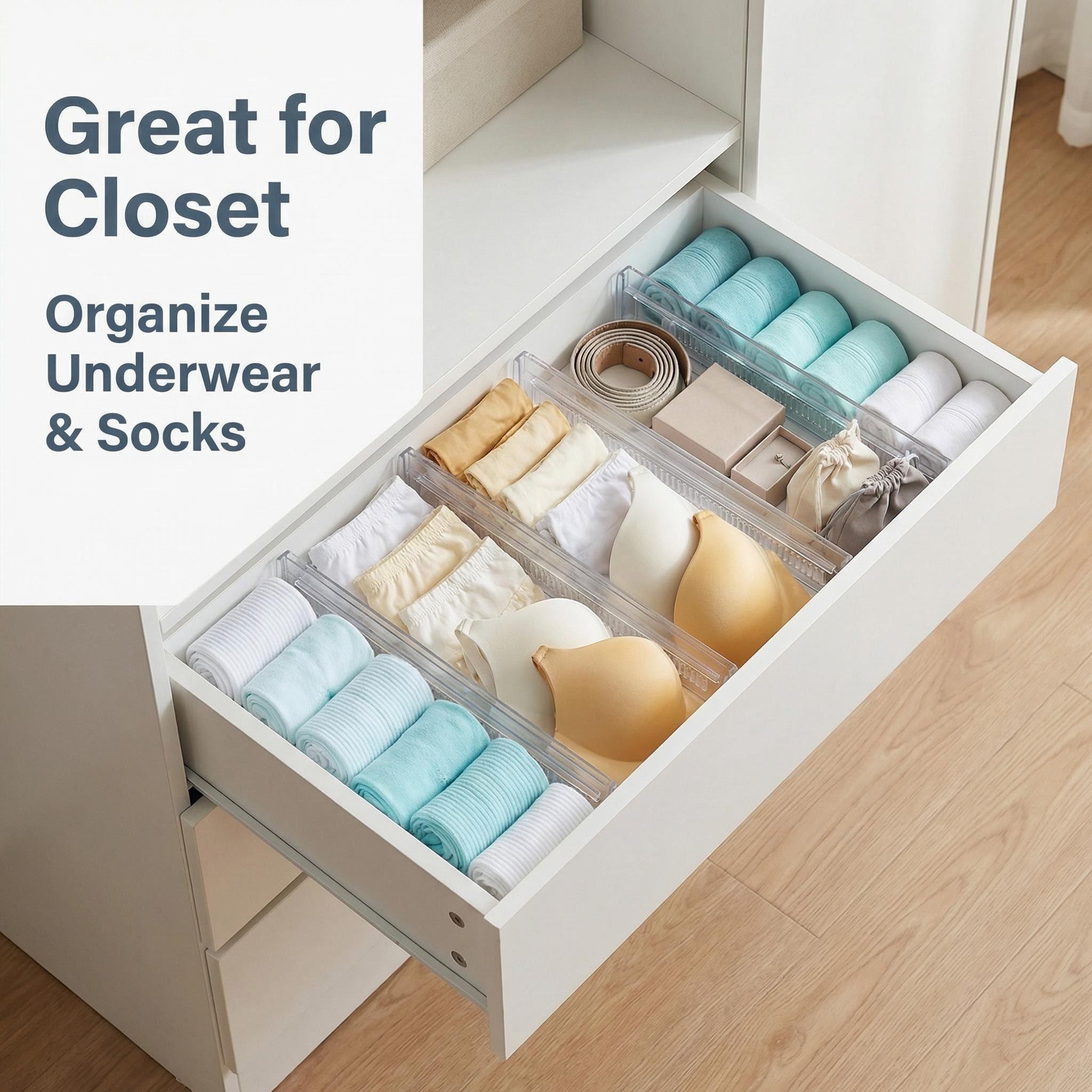 3/5/7-Pack Drawer Dividers, Cl - Drawer Organizer Peg recensie en prijs